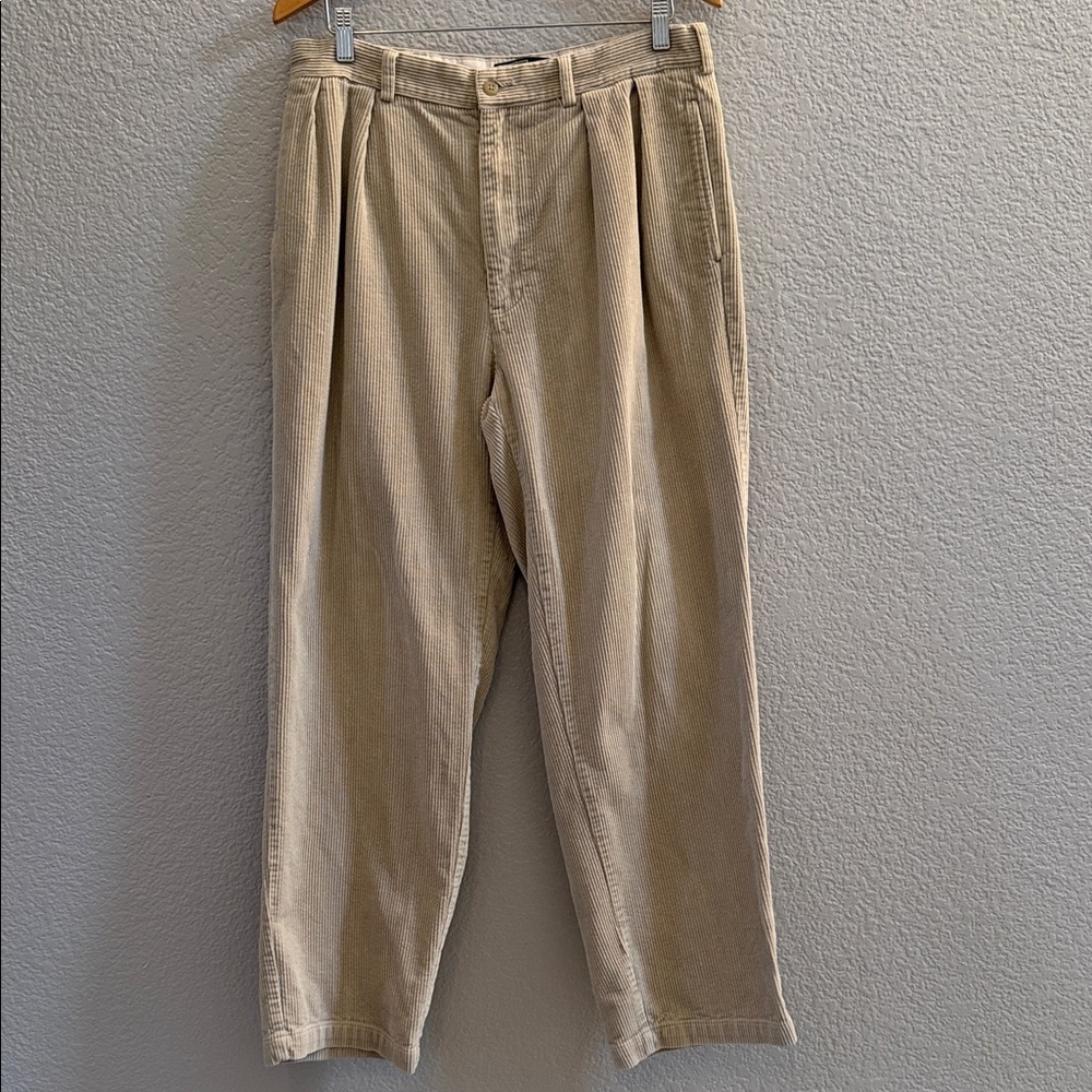 Polo Ralph Lauren Vintage Men Andrew Corduroy Pants Tan Khaki 35x32